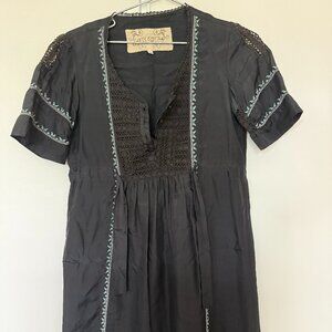 Pete & Greta Black Silk Dress